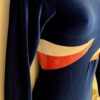 GK LgSLV LADIES SMALL ROYAL VELVET WHITE RED FOIL STARS GYMNAST DANCE LEOTARD AS - Image 2