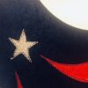 GK LgSLV LADIES SMALL NAVY VELVET RED FOIL STARS GYMNASTICS DANCE LEOTARD Sz AS - Image 2