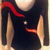 GK LgSLV LADIES SMALL NAVY VELVET RED FOIL STARS GYMNASTICS DANCE LEOTARD Sz AS - Image 7