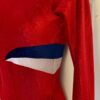 GK LgSLV LADIES SMALL RED GLITTER VELVET WHITE FOIL GYMNASTS DANCE LEOTARD Sz AS - Image 5