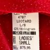 GK LgSLV LADIES SMALL RED GLITTER VELVET WHITE FOIL GYMNASTS DANCE LEOTARD Sz AS - Image 8