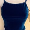 GK DANCE JAZZ TOP ADULT MEDIUM BLUE VELVET FOIL X-BACK FOIL STRAPS CAMISOLE AM