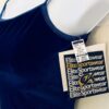 GK DANCE JAZZ TOP ADULT MEDIUM BLUE VELVET FOIL X-BACK FOIL STRAPS CAMISOLE AM - Image 4
