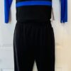 GK ICE SKATE LADIES SMALL 3/4 SLV NYLON/SPANDEX BLUE TOP BLACK PANT SET Sz S