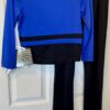 GK ICE SKATE LADIES SMALL 3/4 SLV NYLON/SPANDEX BLUE TOP BLACK PANT SET Sz S - Image 4
