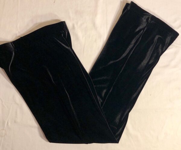 GK BLACK VELVET CHILD LARGE WARM-UP PANTS GYMNAST, SKATE, DANCE, FITNESS Sz CL