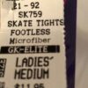 GK Elite SKATE TIGHTS FOOTLESS MICROFIBER BLACK LADIES M - Image 2
