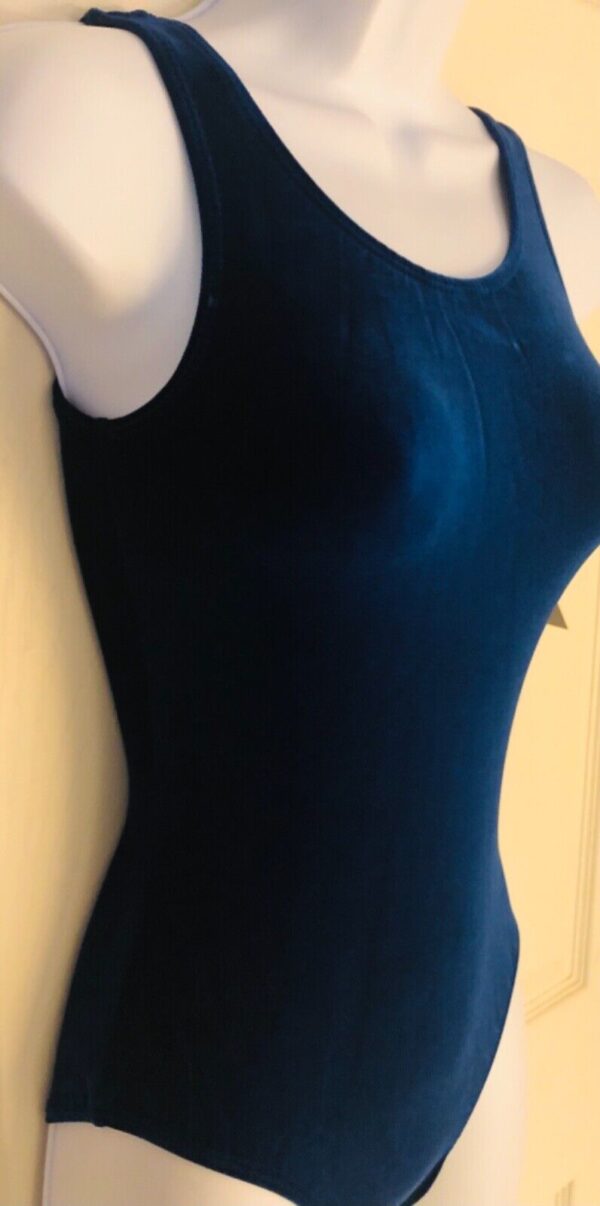 GK ELITE SAPPHIRE VELVET LADIES X-SMALL CLASSIC DANCE TANK LEOTARD Sz AXS NWT! - Image 2