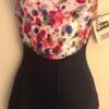 GK DANCE BIKETARD ADULT SMALL CRUSH VELVET PAINTBALL PRINT NAVY T-BACK TANK AS