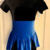 GK FIGURE SKATE ADULT SMALL SSLV BLACK & BLUE VELVET DRESS Sz AS NWT!