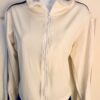 GK WHITE WARM UP JACKET ADULT SMALL L/S BLACK VELVET STRIPE ZIP UP SKATE SZ  S