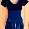 GK FIGURE SKATE ADULT SMALL SSLV BLACK & BLUE VELVET DRESS Sz AS NWT! - Image 5