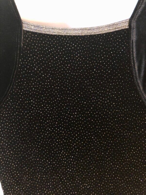 GK LONG SLEEVE LADIES SMALL BLACK VELVET GLITTER DANCE LEOTARD AS - Image 8