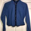 GK FITTED ICE SKATE JACKET NAVY ADULT LARGE FLEECE VELVET TRIM ZIP Sz AL NWT!
