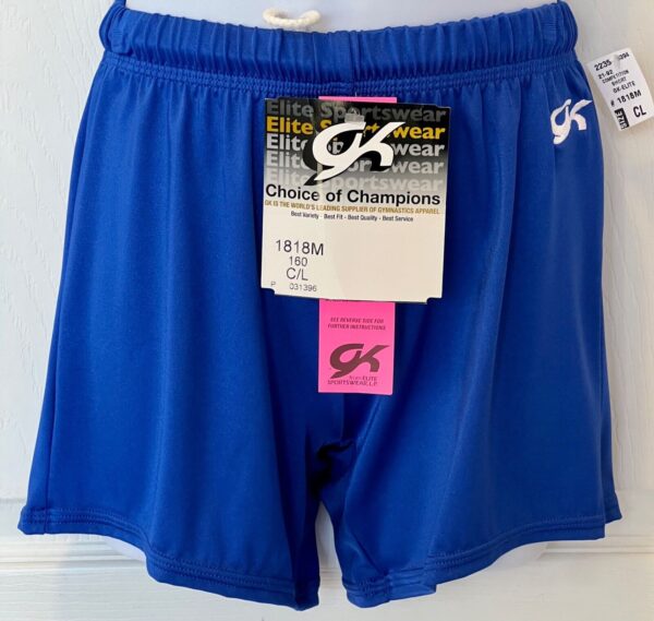 GK BOYS LARGE ROYAL GYMNASTICS RUNNING COMPETITION NYL/SPAN LONG SHORTS Sz CL - Image 2