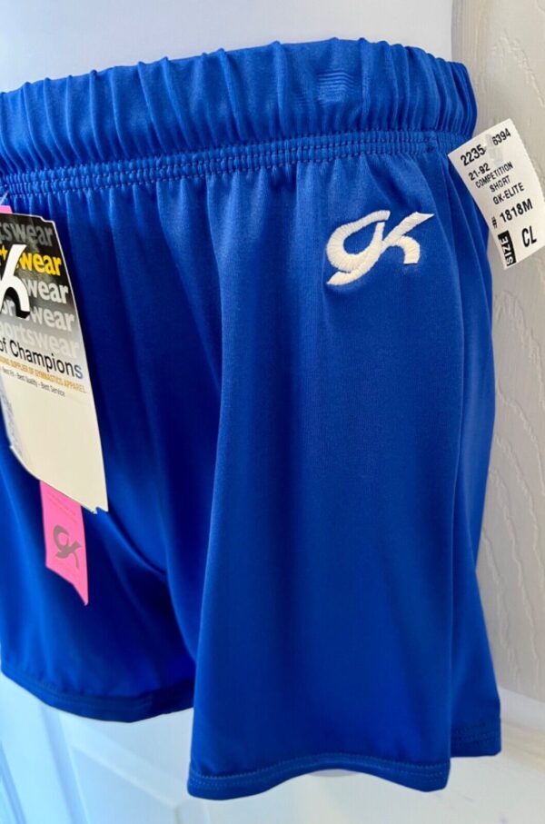 GK BOYS LARGE ROYAL GYMNASTICS RUNNING COMPETITION NYL/SPAN LONG SHORTS Sz CL - Image 5