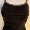 GK DANCE JAZZ ADULT MEDIUM BLACK MICROFIBER FOIL STRAPPY BACK CAMISOLE TOP Sz AM