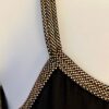 GK DANCE JAZZ ADULT MEDIUM BLACK MICROFIBER FOIL STRAPPY BACK CAMISOLE TOP Sz AM - Image 2