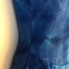 GK ASYM ADULT SMALL SLVLS BLUE TIE-DYE DOT FOIL VELVET ICE FIGURE SKATE DRESS AS - Image 3