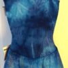 GK ASYM ADULT SMALL SLVLS BLUE TIE-DYE DOT FOIL VELVET ICE FIGURE SKATE DRESS AS - Image 5