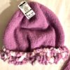 GIRLâ€™S KNIT BEANIE HAT & SCARF SET LILAC CHENILLE SPARKLE CHILD ONE SIZE - Image 2