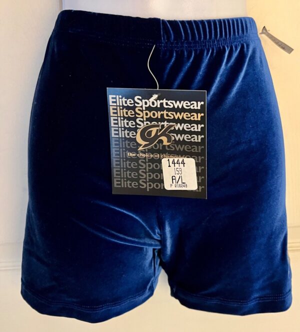 GK CHEER MICRO MINI WORKOUT ADULT LARGE ROYAL VELVET DANCE GYMNAST SHORTS Sz AL - Image 2