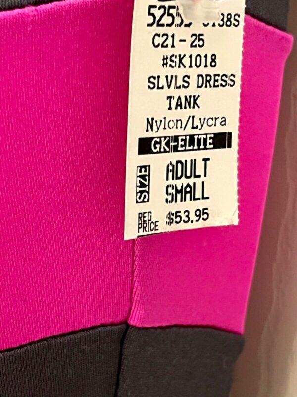 GK ICE FIGURE PEWTER PINK ADULT SMALL NYLON/SPANDEX SLVLS SKATE TANK DRESS Sz AS - Image 6