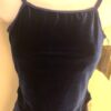 GK DANCE JAZZ TOP ADULT LARGE BLUE VELVET FOIL X-BACK FOIL STRAPS CAMISOLE Sz AL