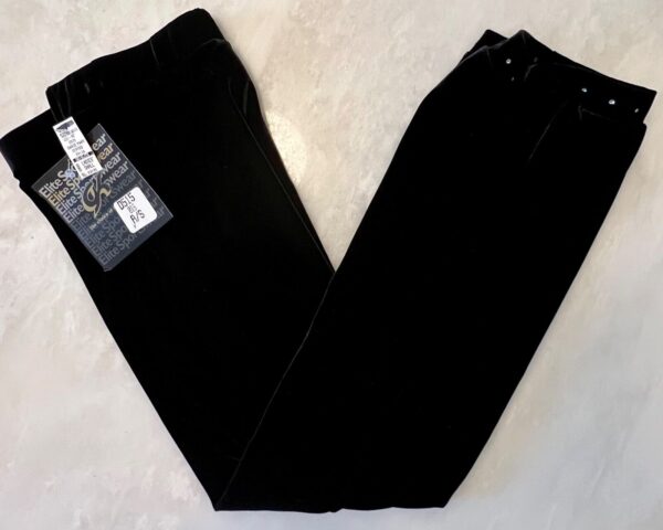 GK ELITE DANCE JAZZ LADIES SMALL BLACK VELVET JEWELED CUFFED JAZZ PANTS Sz AS