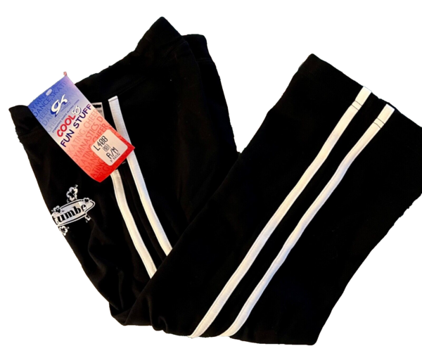 GK "TUMBLE" CAPRI PANTS SIZE LADIES MEDIUM COTTON/SPANDEX BLACK WHITE TRIM SZ M - Image 3