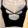 GK DANCE JAZZ ADULT MEDIUM BLACK VELVET X-BACK FOIL STRAPS CAMISOLE TOP Sz AM - Image 6