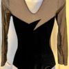 GK LgSLV LADIES SMALL BLACK GLITTER VELVET & MESH GYMNASTICS DANCE LEOTARD Sz AS - Image 7