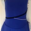GK ICE FIGURE SKATE MICROFIBER GIRLS LARGE SLVLS ROYAL NAVY TRIM DRESS CL NWT!