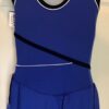 GK ICE FIGURE SKATE MICROFIBER GIRLS LARGE SLVLS ROYAL NAVY TRIM DRESS CL NWT! - Image 2