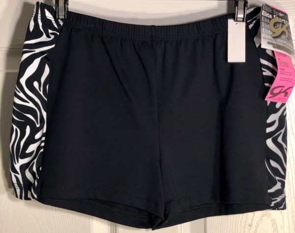 NWT! GK ELITE MICRO MINI CHEER SHORTS BLACK ZEBRA PRINT ADULT 3XL