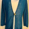 COLDWATER CREEK LONG CARDIGAN BLUE-GREEN SLUB KNIT LADIES SMALL Sz 6 EUC!