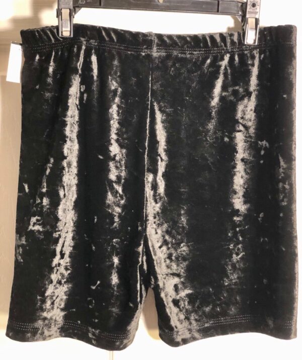 CRUSHED VELVET LADIES X-LARGE GK WORKOUT DANCE CHEER SHORTS BLACK AXL NWT! - Image 2