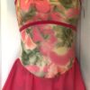 GK ICE FIGURE SKATE ADULT SMALL MATTE TRICOT WATERCOLOR FLORAL PRINT DRESS AS