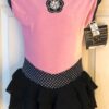 GK ICE SKATE GIRLS SMALL CAP SLV PINK VELVT POLKA DOT PRINT RUFFLE DRESS Sz CS