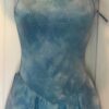 GK METALLIC BLUE CLOUDS ADULT X-SMALL TIE-DYE CAMISOLE FIGURE SKATE DRESS AXS