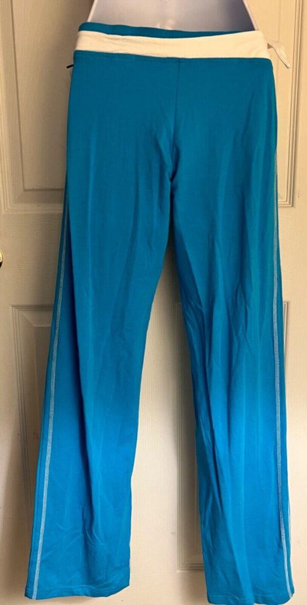 GK STREETWEAR ADULT MEDIUM BLUE 2-LAYER WAIST WHITE TRIM TIE CASUAL PANTS Sz M - Image 4