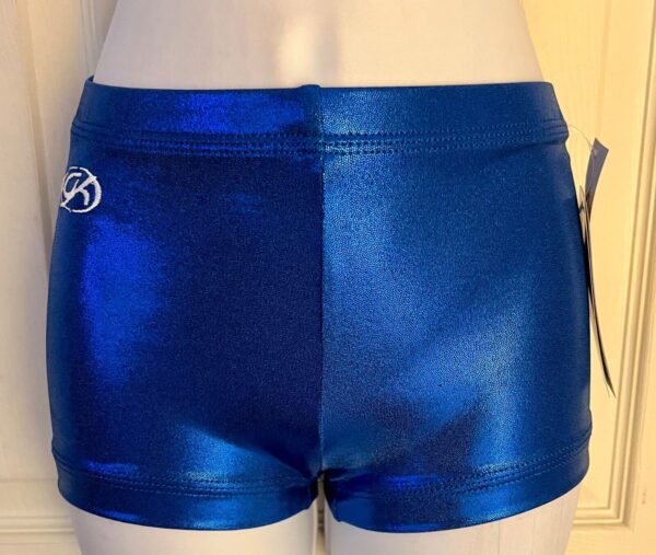 CHEER GK ADULT PETITE X-SMALL BLUE MYSTIQUE WORKOUT GYMNASTICS DANCE SHORTS PXS - Image 2