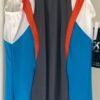 GK Elite BOYS X-LARGE GYMNASTIC COMPETITION SHIRT GRAY BLUE ORANGE N/S CXL NWT!
