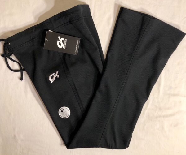 GK WARM UP YOUTH 12 MEDIUM BLACK COTTON/POLY GYM DANCE CHEER SPORT PANTS Sz Y12