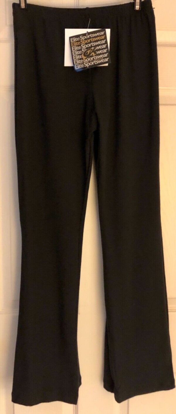 GK ICE SKATE ADULT MEDIUM BLACK COTTON/SPANDEX ATHLETIC WARM UP PANTS Sz AM NWT! - Image 2