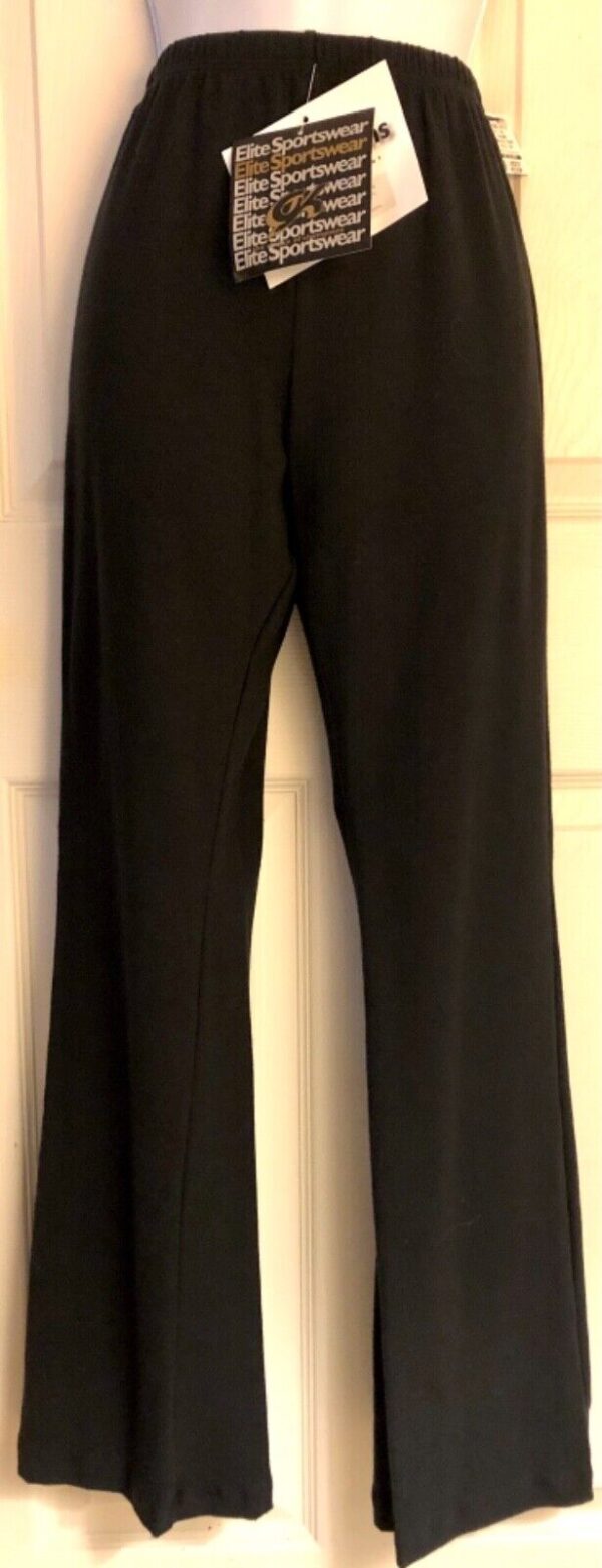 GK ICE SKATE ADULT MEDIUM BLACK COTTON/SPANDEX ATHLETIC WARM UP PANTS Sz AM NWT! - Image 3