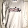 GK SWEATSHIRT ADULT SMALL GYMNAST METALLIC APPLIQUÃ‰ WHITE PULLOVER Sz AS NWT!