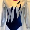 GK LgSLV ROYAL VELVET ADULT SMALL SILVER MYSTIQUE GYMNASTICS DANCE LEOTARD AS