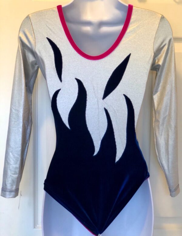 GK LgSLV ROYAL VELVET ADULT SMALL SILVER MYSTIQUE GYMNASTICS DANCE LEOTARD AS - Image 4