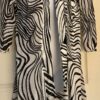 PECK & PECK WATERFALL OPEN CARDIGAN LADIES SMALL OLIVE WHITE WAVY PRINT Sz S EUC
